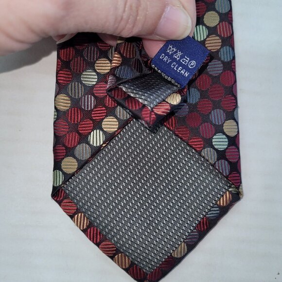 Croft & Barrow Tie Mens Necktie Repp Polka Dot Textured Thick Office Preppy Poly - Picture 5 of 7